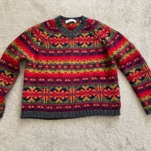 90s Vintage Fair Isle Sweater 100% wool